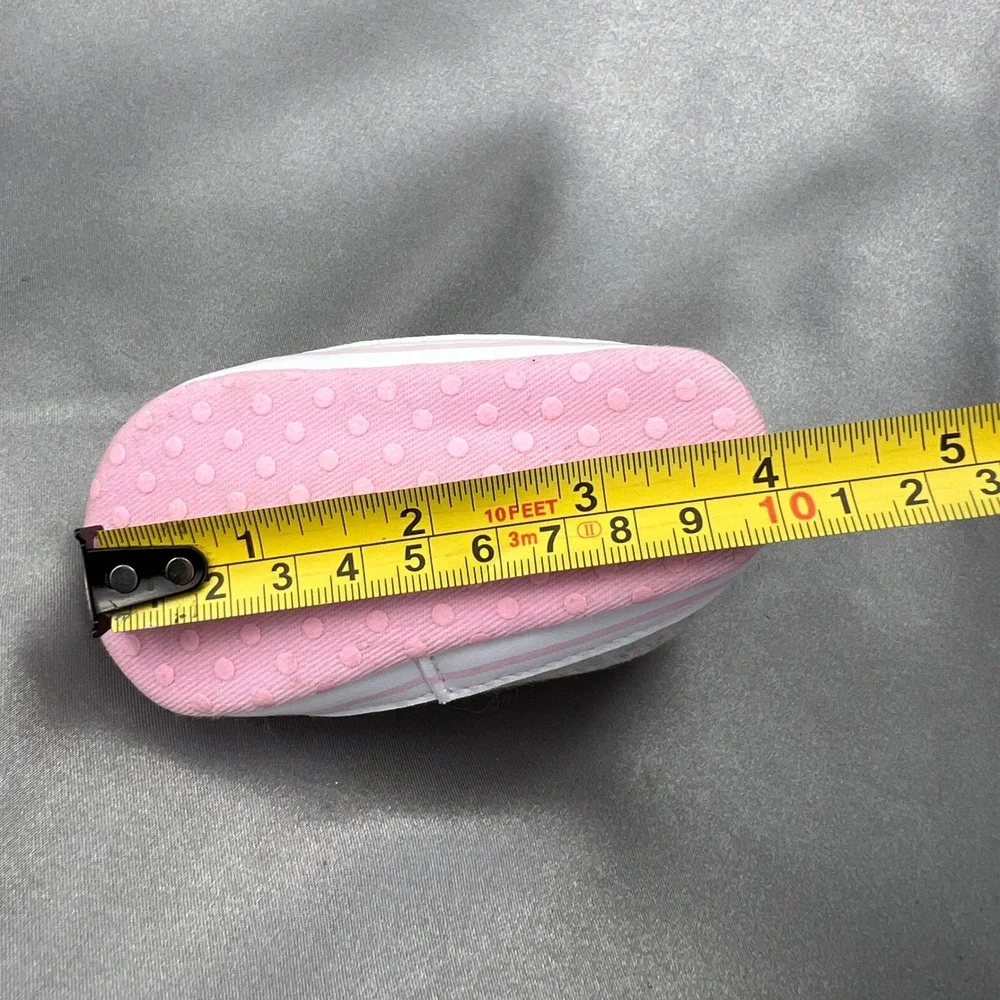 Infant Baby Girl Crib Shoes Gray Pink Polka Dot Heart Ribbon Lace High‎ Top 3-6M